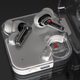 There’s a gratuitous use of clear plastic on the ear (1) charging case (you better keep your buds clean), but it works well and ensures you won’t ever leave the house with an empty case.